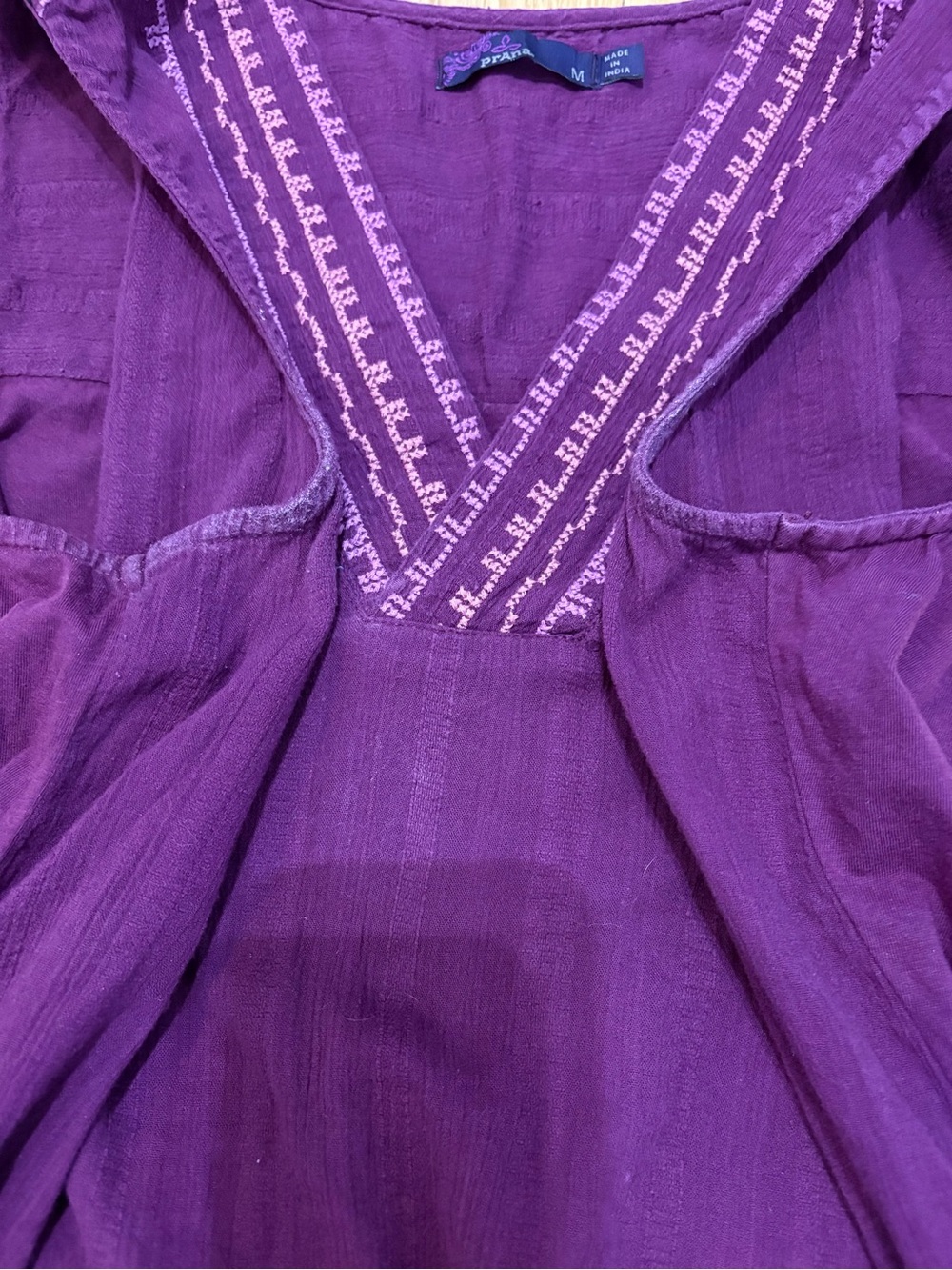 prAna Heloise Embroidered Cotton Tunic Tank Top M Purple - Picture 7 of 8